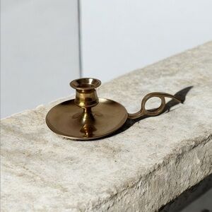 Elegant Gold Brass Candle Holder vintage